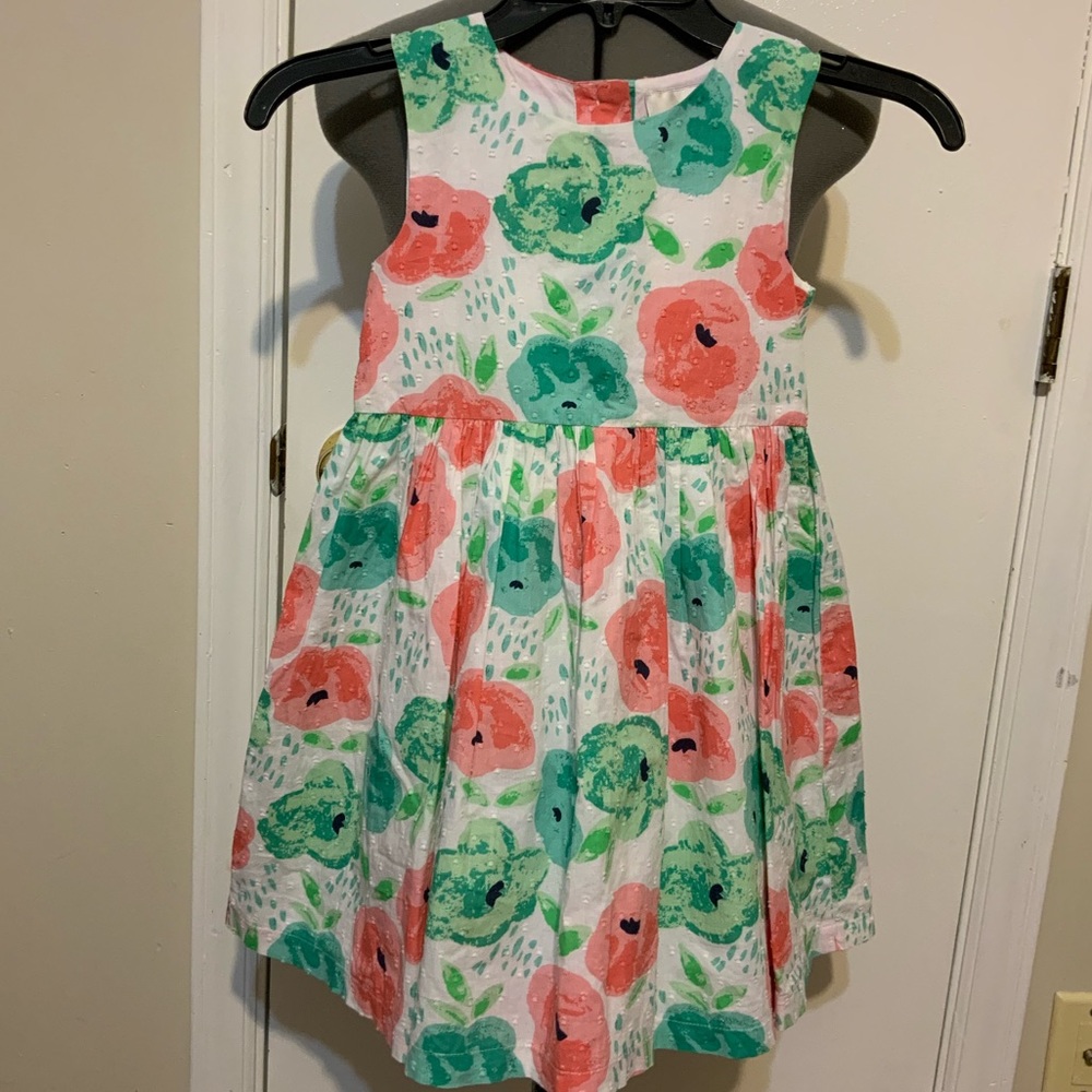 Like New Rare Editions Floral Formal Dress Pink Green White